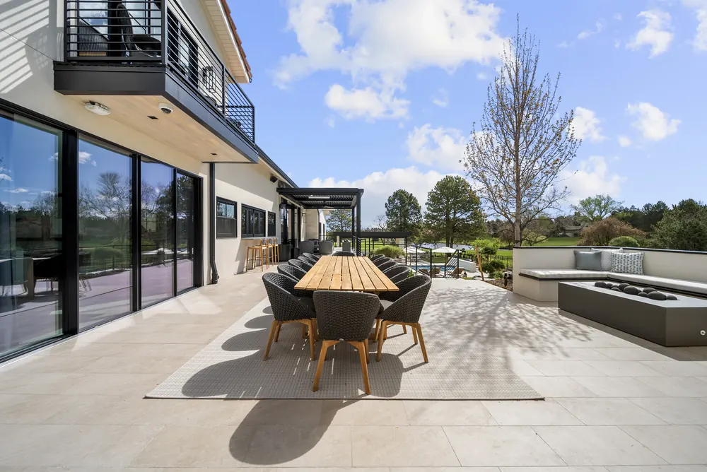 Large-format exterior pavers, Cherry Hills Village residence